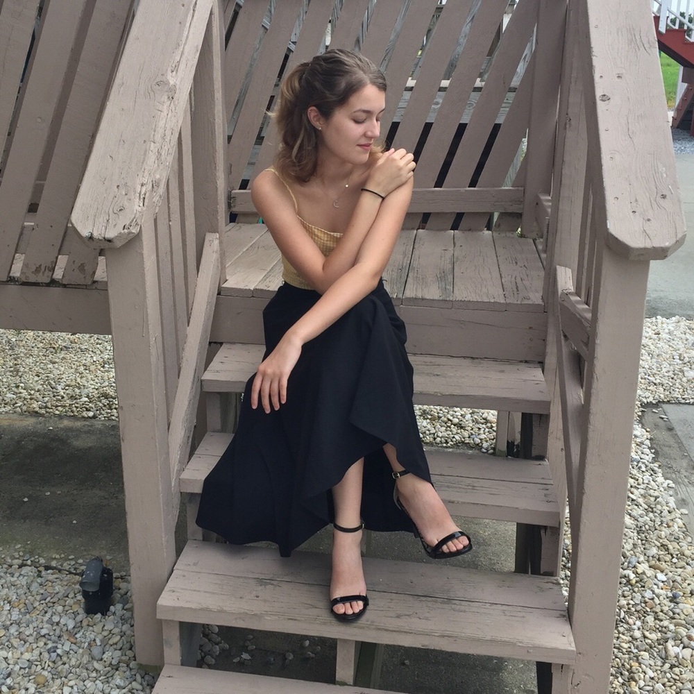 ❌sold❌Kimchi blue black full midi skirt